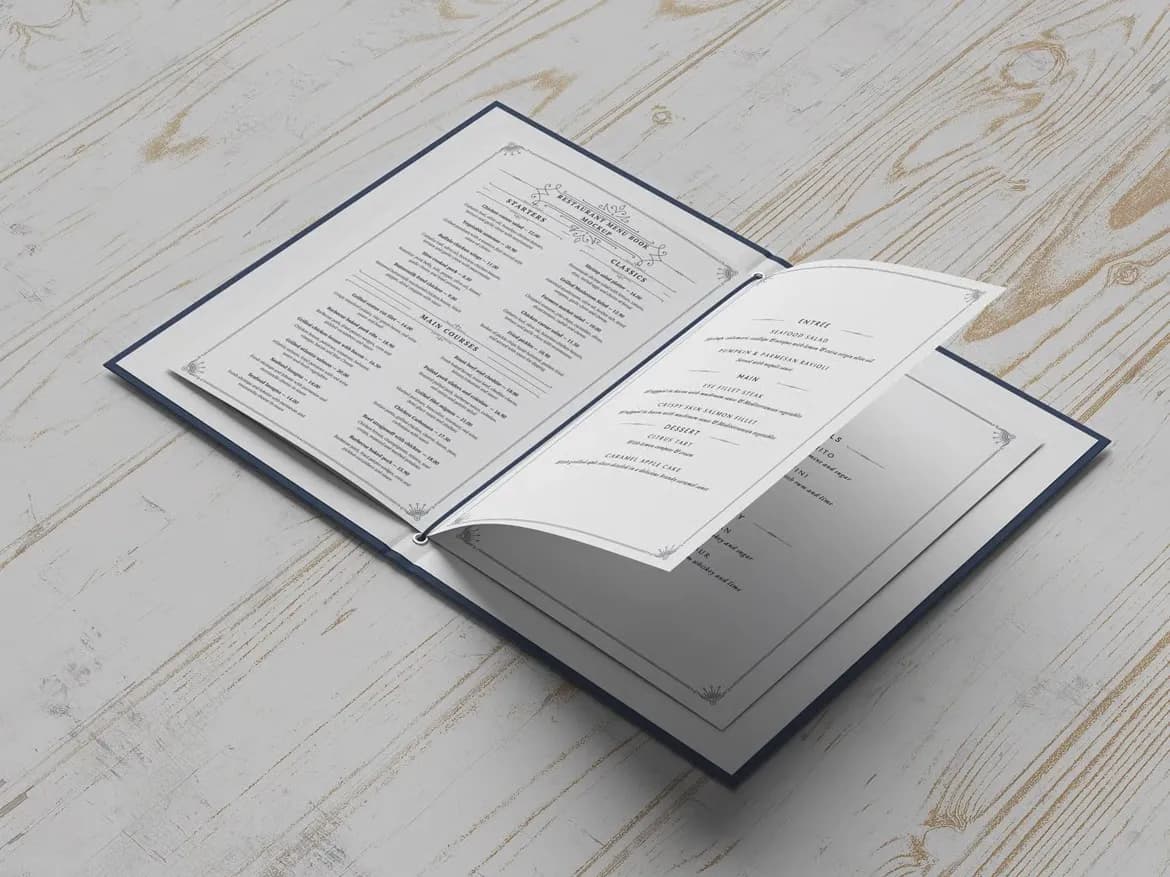 Основное меню (книги и листы)